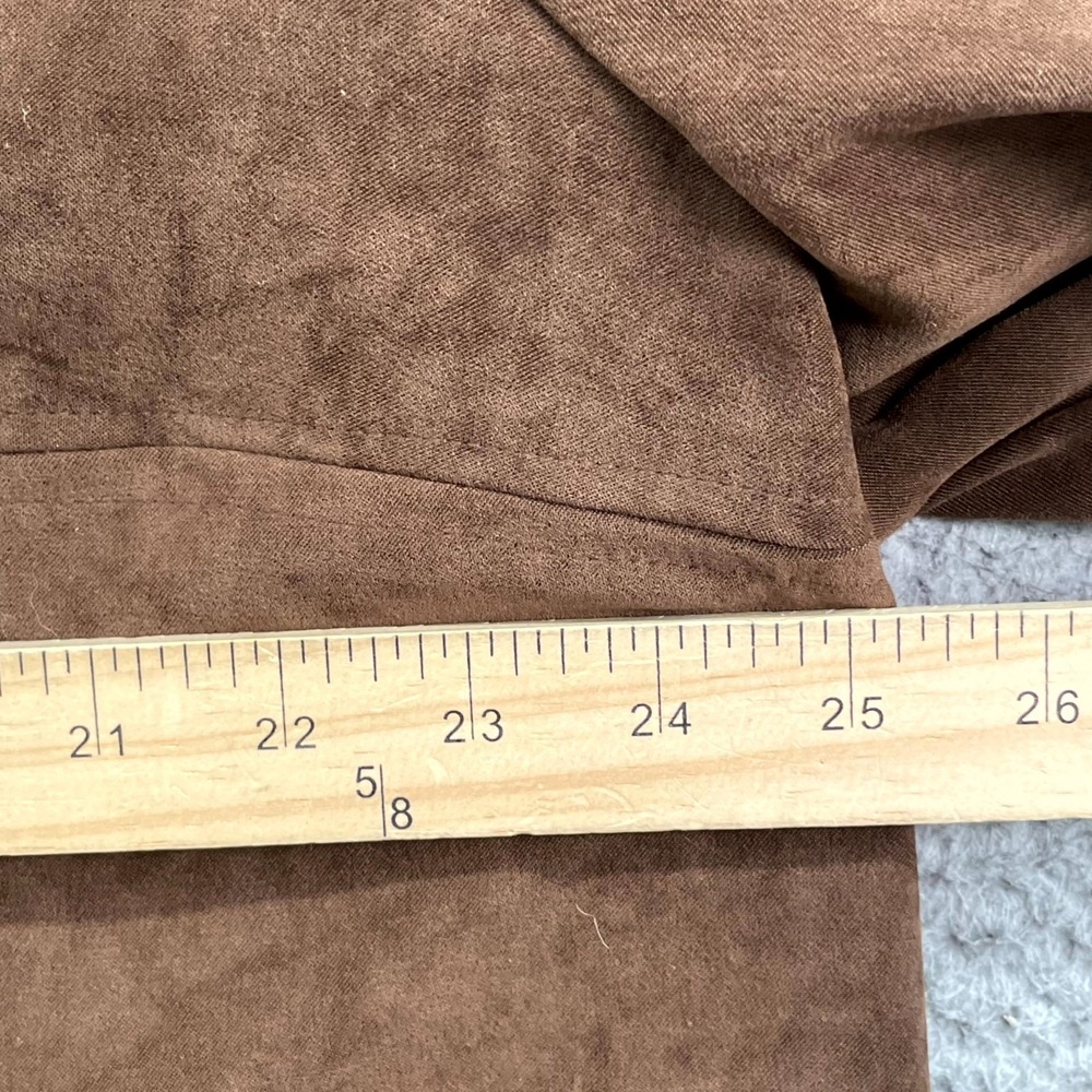Vintage Sag Harbor Suede Long Coat Womens 20W Brown Single Breasted Grunge Retro - Picture 4 of 9